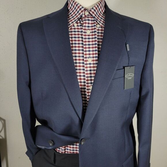 Pronto Uomo Other - Pronto Uomo Platinum Men's Sport Coat Suit Jacket Two Button Navy Wool‎ 42R NEW